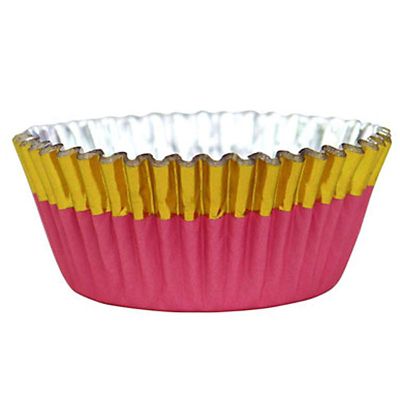 30 PME Peach and Gold Foil Lined Cupcake Cases  image(1)