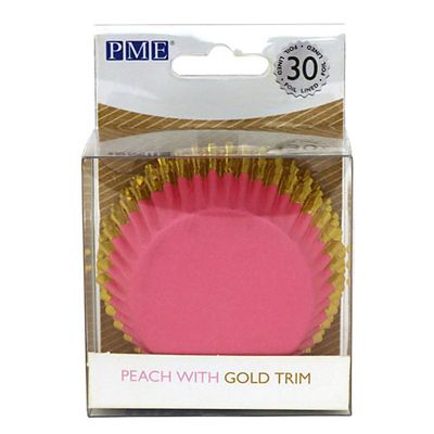 30 PME Peach and Gold Foil Lined Cupcake Cases  image(3)