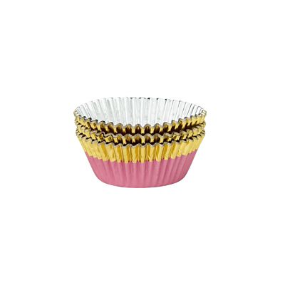 30 PME Peach and Gold Foil Lined Cupcake Cases  image(5)