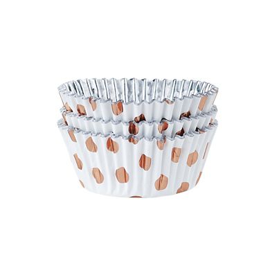 30 PME Rose Gold Polka Dot Foil Lined Cupcake Cases  image(2)