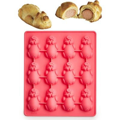 BRAND NEW Mobi Oven Safe Silicone Baking Mold, 12 Little Pink Pigs in  Blanket
