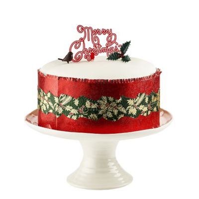 Red Holly Christmas Cake Frill image(3)