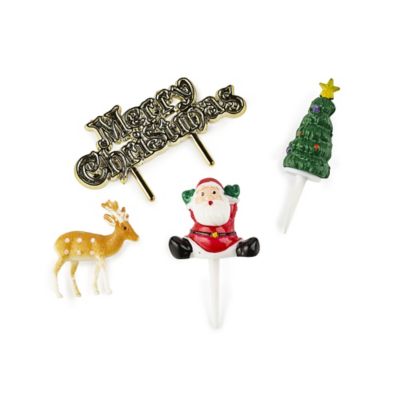 4pc Traditional Christmas Cake Topper Set  Lakeland