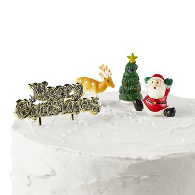 4pc Traditional Christmas Cake Topper Set image(2)