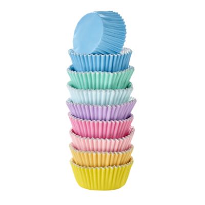 Rainbow Colored, Foil Lined Baking Cups - 100 Cupcake Liners