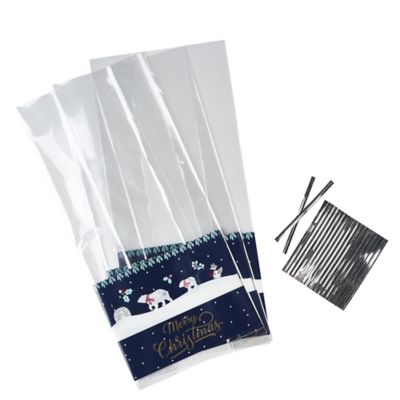 20 Polar Bear Cellophane Presentation Bags Lakeland