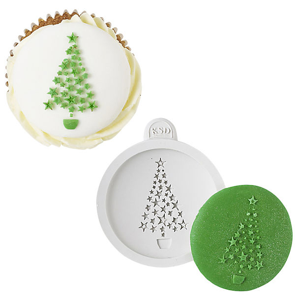 Katy Sue Designs Christmas Tree Cake Topper Silicone Mould image(1)