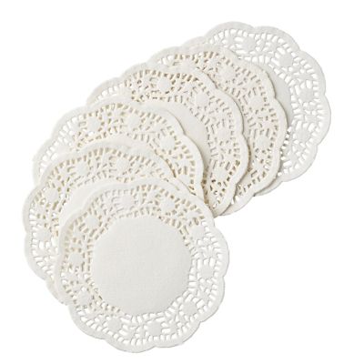 100 White Paper Doilies 10cm Dia. Lakeland