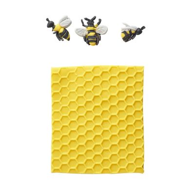 Katy Sue Designs Honeycomb and Bees Silicone Icing Mould image(5)