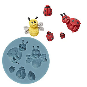 Lakeland Ladybird and Bee Cake Toppers Silicone Icing Mould
