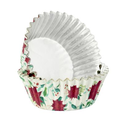 30 Poinsettia Foil-Lined Cupcake Cases image(2)