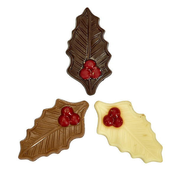Christmas Chocolate Holly Leaves Cake Toppers 150g image(1)