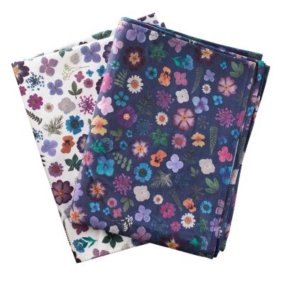 2 Lakeland Pressed Flowers Tea Towels Lakeland