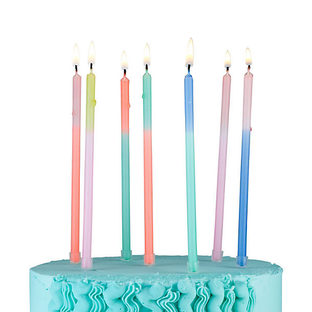 16 Meri Meri Multi Colour Block Birthday Candles | Lakeland