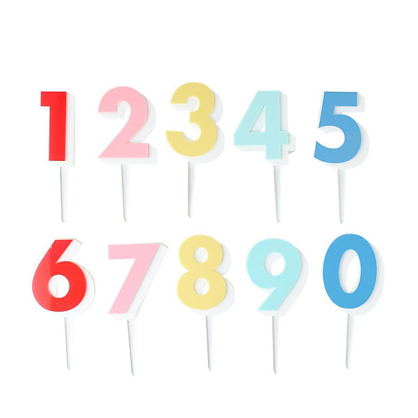 Meri Meri Rainbow Acrylic Number Cake Toppers  image(1)