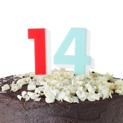 Meri Meri Rainbow Acrylic Number Cake Toppers  image(2)