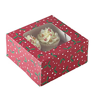 2 Winter Berry Cupcake Presentation Boxes