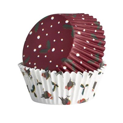 60 Winter Berry & Robin Cupcake Cases image(1)