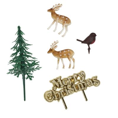 5 Piece Woodland Yule Log and Cake Decorating Kit