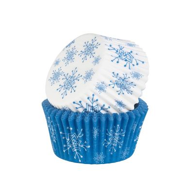 36 Blue and White Snowflake Cupcake Cases image(1)