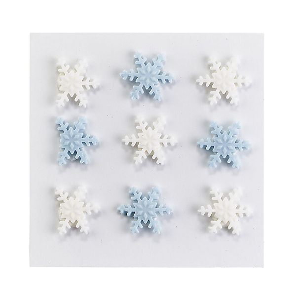 9 Edible Mini Snowflake Sugarcraft Cupcake Toppers image(1)