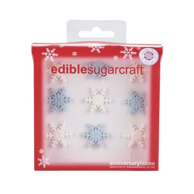 9 Edible Mini Snowflake Sugarcraft Cupcake Toppers image(3)