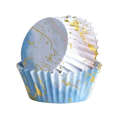 60 Gold Foil Marble Cupcake Cases image(1)