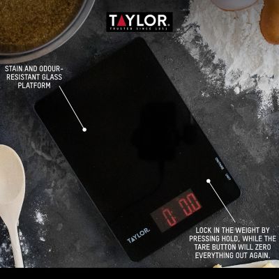 Taylor Pro Black Glass Digital 5Kg Kitchen Scale image(2)