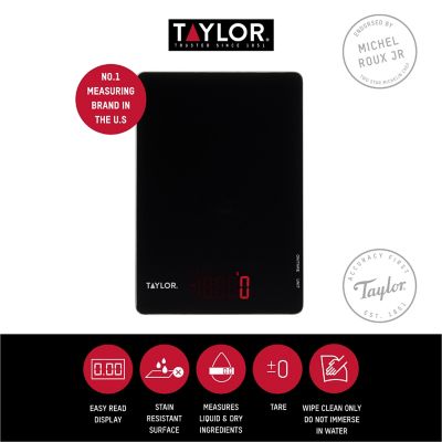 Taylor Pro Black Glass Digital 5Kg Kitchen Scale image(3)
