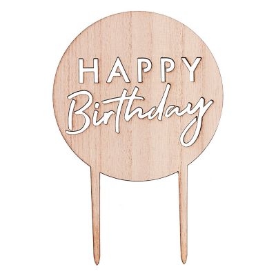 Happy Birthday Wooden Cake Topper image(1)