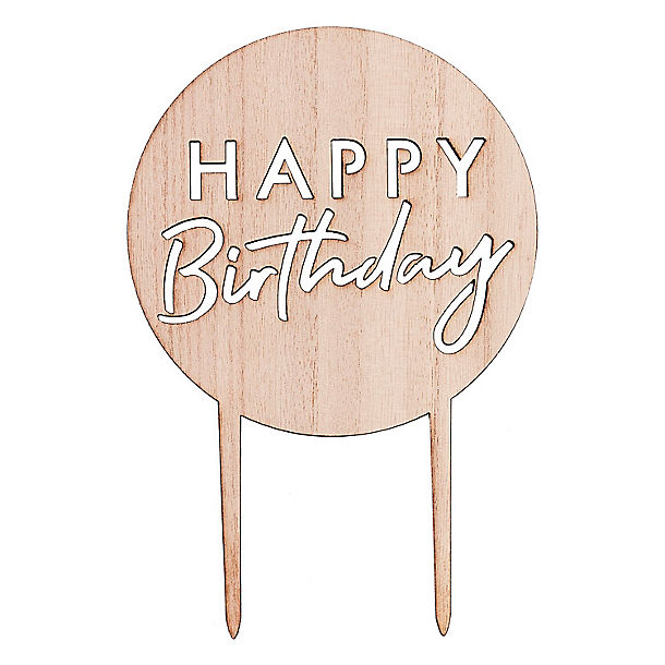 Happy Birthday Wooden Cake Topper image(1)