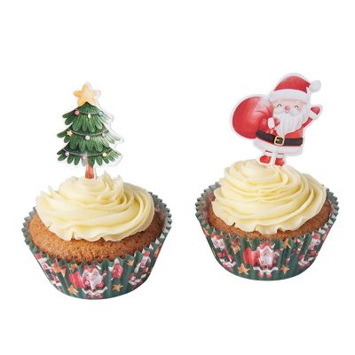 Santa Cupcake Case and Topper Set 