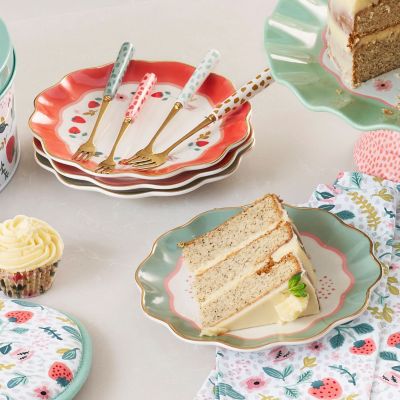 4 Strawberry Patch Cake Plates image(2)