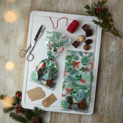 20 Festive Foliage Cello Presentation Bags image(2)