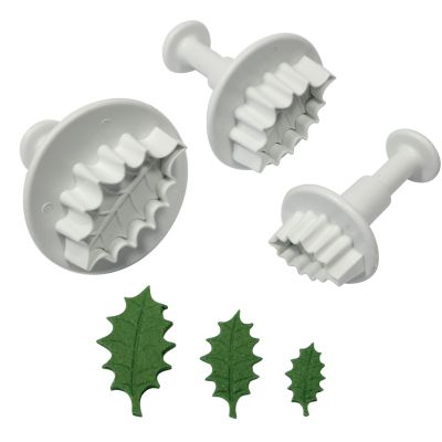 PME Holly Leaf Plunger Icing Cutters – Pack of 3
