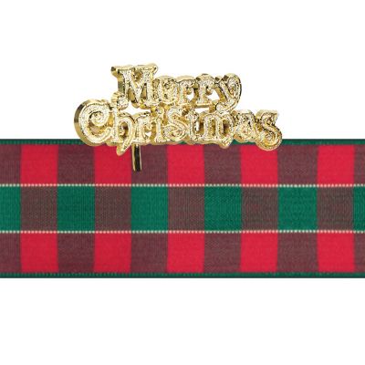 Extra Wide Christmas Cake Ribbon and Topper Set