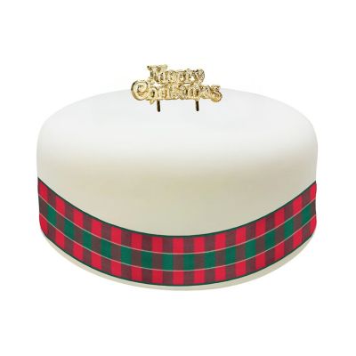 Extra Wide Christmas Cake Ribbon and Topper Set image(2)