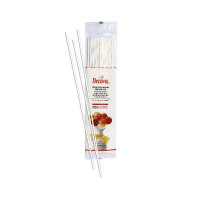 Decora White Cake Pop Sticks - Pack of 25
