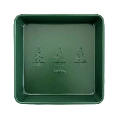 Decora Square Green Christmas Baking Tin 24cm