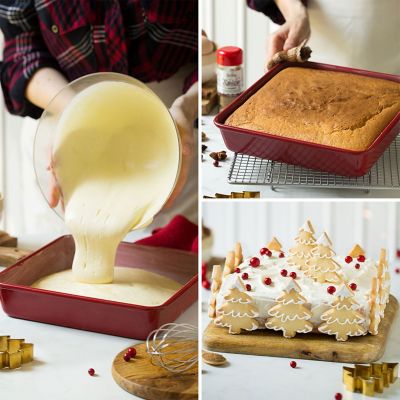 Decora Square Red Christmas Baking Tin 24cm image(2)