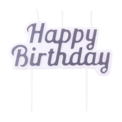 PME Happy Birthday Single Candle – Silver