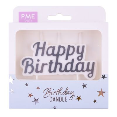 PME Happy Birthday Single Candle – Silver image(4)