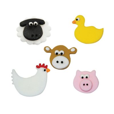 Farmyard Friends Sugar Toppers - Pack of 5