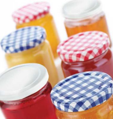 6 Red & 6 Blue Gingham Twist Off Jam Jar Lids image(3)