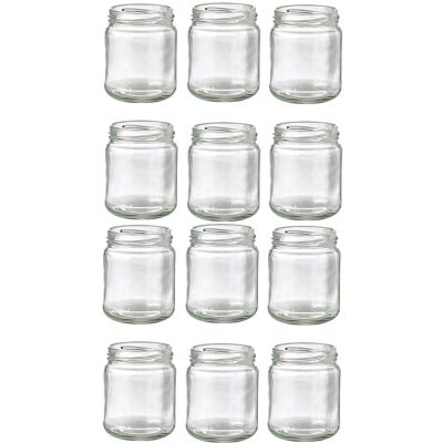 12 Small Glass Jam Jars With Lids 190ml (8oz) image(2)