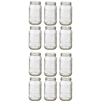 12 Standard Glass Jam Jars With Gold Lids 380ml (1lb) image(6)