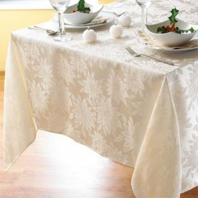 Cream Jacquard Tablecloth Lakeland