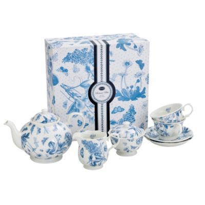 7 Piece Botanic Blue Tea Set image(1)