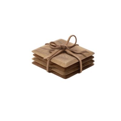 4 Acacia Coasters image(1)