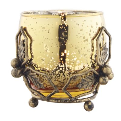 Gold Holly Tealight Holder image()